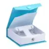 Premium Ribbed Paper Snap-Closure Earring Box - Custom Jewelry Packaging Premium ribbed paper snap-closure earring box with custom logo branding and foam insert for jewelry retail packaging