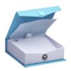 Premium custom ribbed paper snap closure jewelry box with foam insert and branded exterior