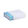 Premium custom ribbed paper snap closure jewelry box with foam insert and branded exterior
