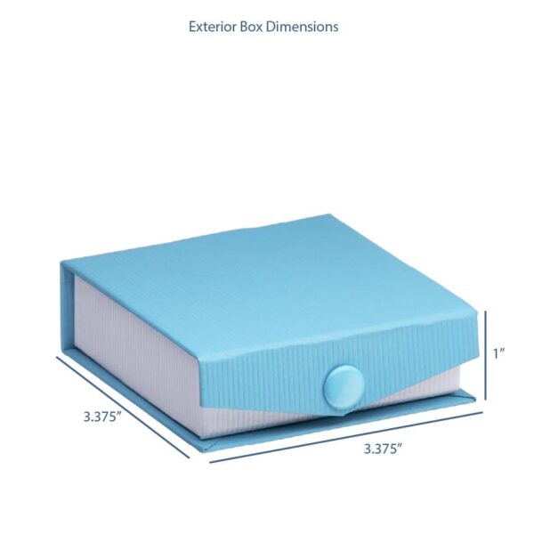 Premium custom ribbed paper snap closure jewelry box with foam insert and branded exterior
