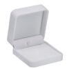 Soft leatherette custom jewelry box with embossed branding, luxury packaging for retail