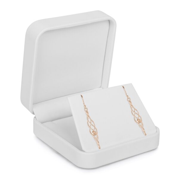 Soft leatherette custom jewelry box with embossed branding, luxury packaging for retail