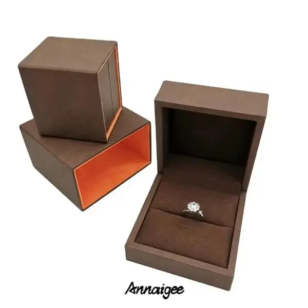 Custom soft touch paper sleeve earring box with logo printing and foam insert
