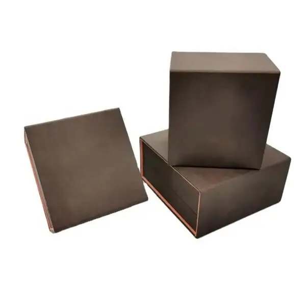 Custom soft touch paper sleeve earring box with logo printing and foam insert