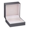 Premium soft-touch jewelry box with matching sleeve, flat pad interior, and custom branding options