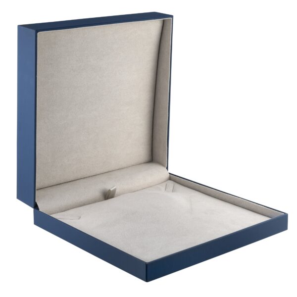 Custom soft touch necklace box with magnetic sleeve, luxury rigid jewelry packaging for brands and retailers