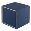 Premium soft-touch medium ring box with protective outer sleeve, custom logo branding, and velvet interior