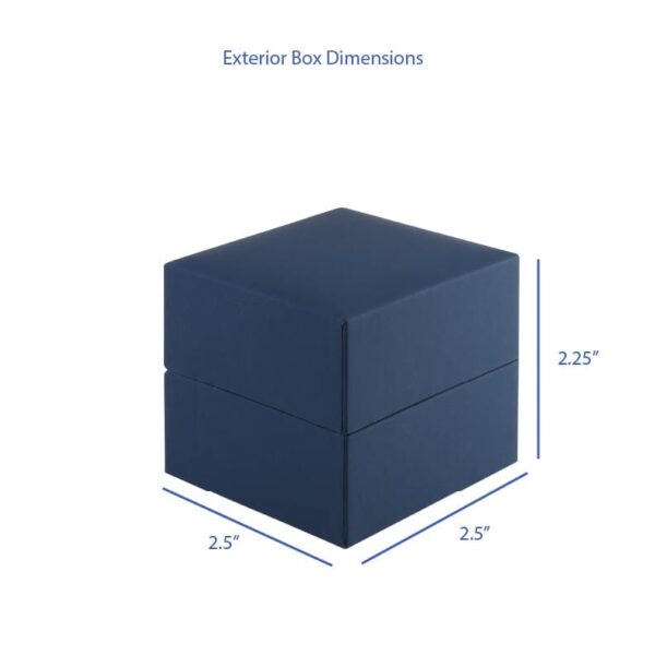 Premium soft-touch medium ring box with protective outer sleeve, custom logo branding, and velvet interior
