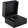 Premium soft touch paper watch box with custom logo printing, interior foam padding, and magnetic closure