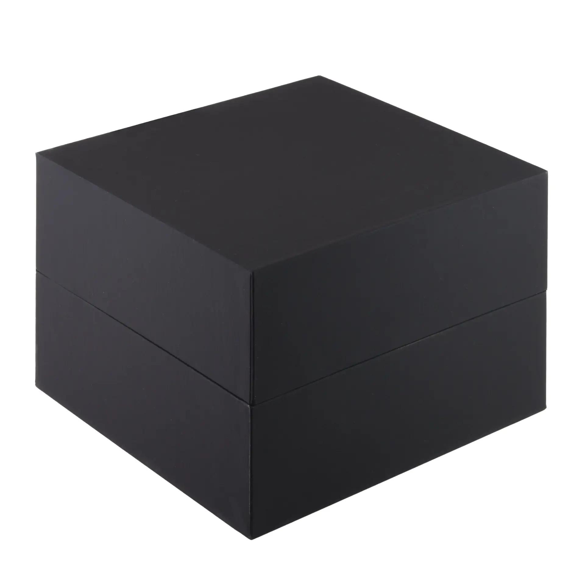 Premium soft touch paper watch box with custom logo printing, interior foam padding, and magnetic closure