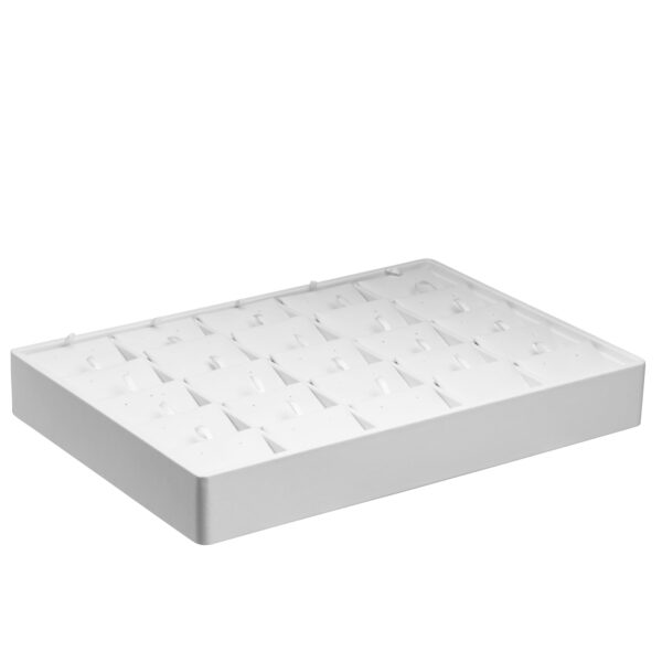 Leatherette Stackable 25-Earring Jewelry Display Tray – Custom Large Pad Premium leatherette stackable 25-earring display tray with custom branding, ideal for jewelry retail and e-commerce packaging