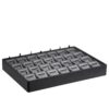 Premium leatherette stackable 28-pad jewelry display tray with pendant and earring holders