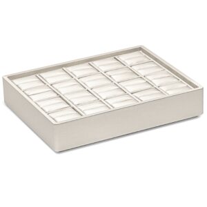 Linea 20-ring stackable jewelry display tray with foam inserts, custom colors and logo branding options