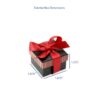 Custom striped bow ring box with decorative ribbon bow, fully customizable in colors and finishes for jewelry brands