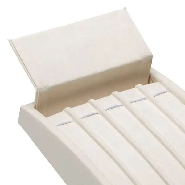 Custom suede 5-bracelet dome display box with clear acrylic dome top - OEM jewelry packaging