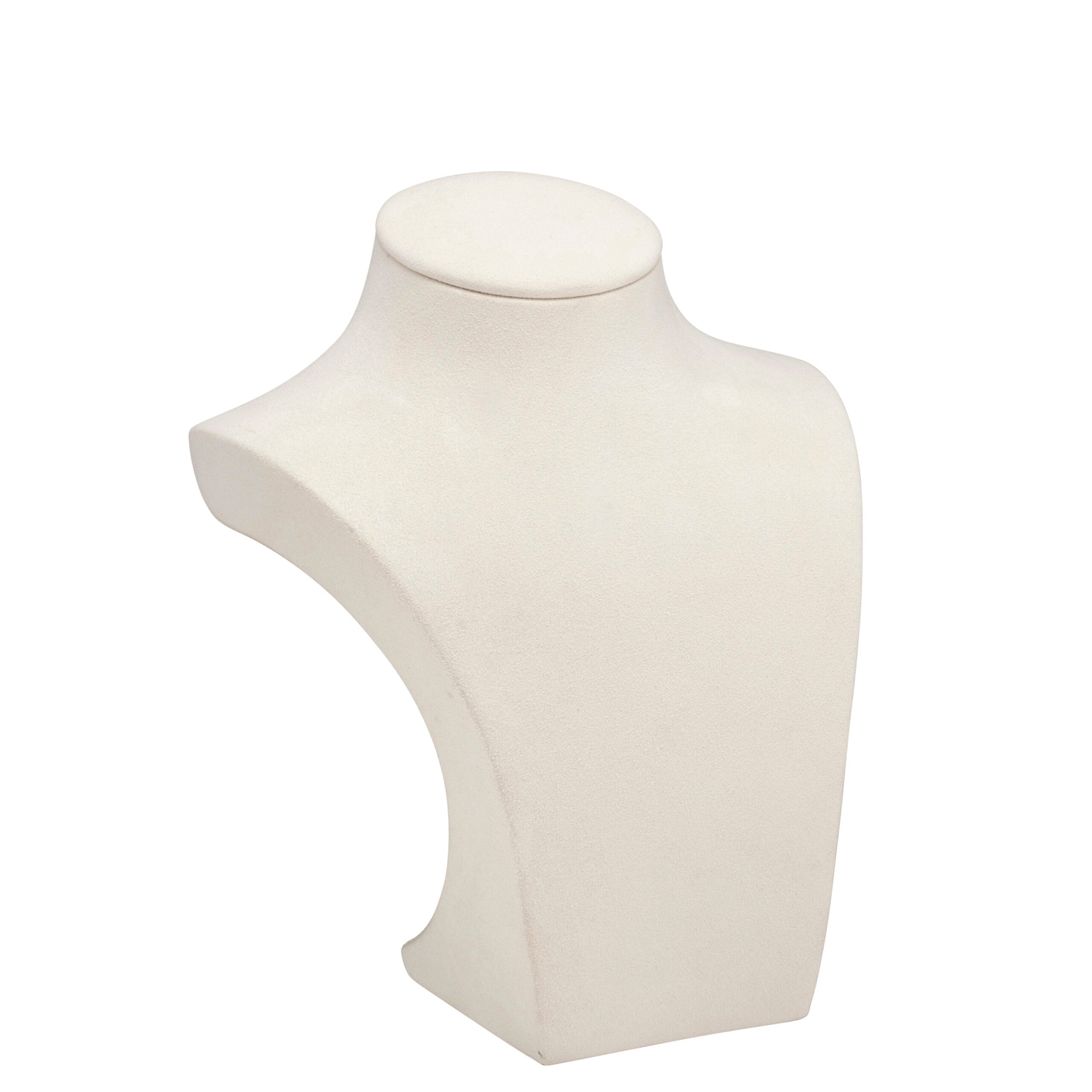 Custom suede necklace display stands in multiple colors for jewelry retail and wholesale