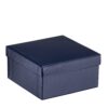Custom luxury suede double ring box with embossed logo, premium foam insert for fine jewelry packaging