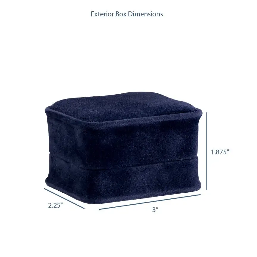 Custom luxury suede double ring box with embossed logo, premium foam insert for fine jewelry packaging