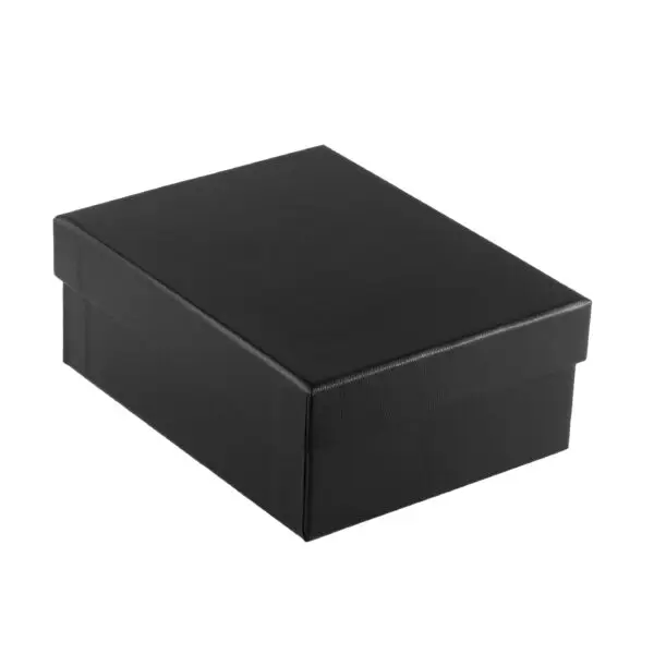 Custom rich suede long T-style earring box with ornate branding—wholesale jewelry packaging