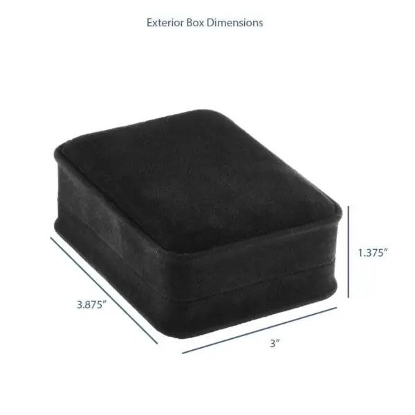 Custom rich suede long T-style earring box with ornate branding—wholesale jewelry packaging