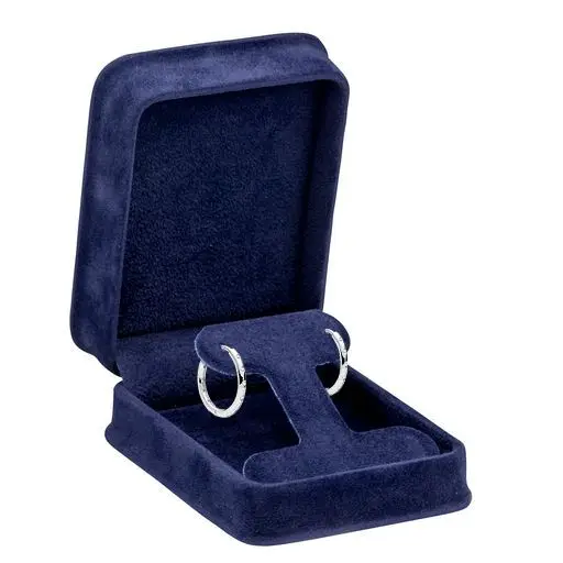 Custom Suede T-Style Earring Box for Wholesale — Premium Ornate Packaging Custom suede T-style earring presentation box with ornate finish, customizable branding and luxury padding insert