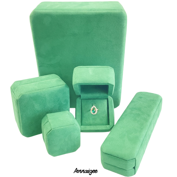 Custom Suede Minimalist Earring Box with Full Logo Branding Premium suede minimalist earring box with custom logo branding for jewelry brands