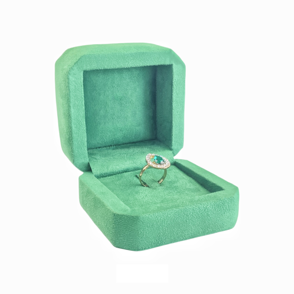 Custom Suede Minimalist Earring Box with Full Logo Branding Premium suede minimalist earring box with custom logo branding for jewelry brands