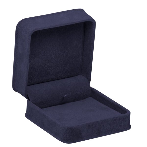 Custom suede luxury jewelry box, ornate design, fully customizable colors and logo for wholesale jewelry brands