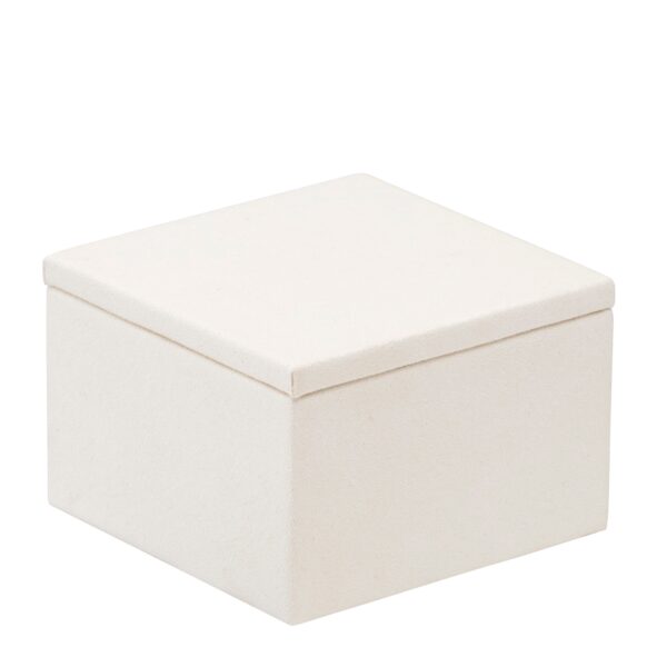 Custom Suede Square Pedestal Display Tray for Jewelry Custom suede square pedestal display tray with embossed logo — jewelry packaging