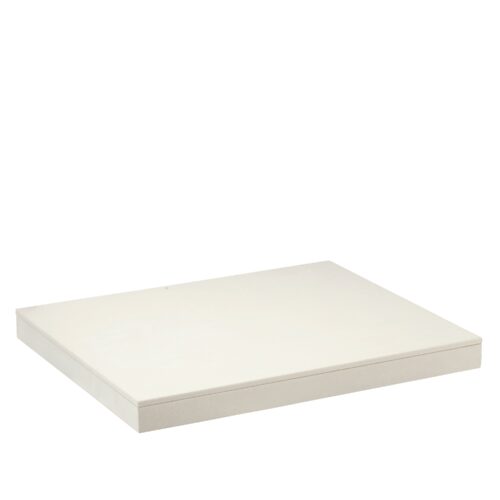 Custom suede jewelry display base with large format tray for rings, earrings, and branding