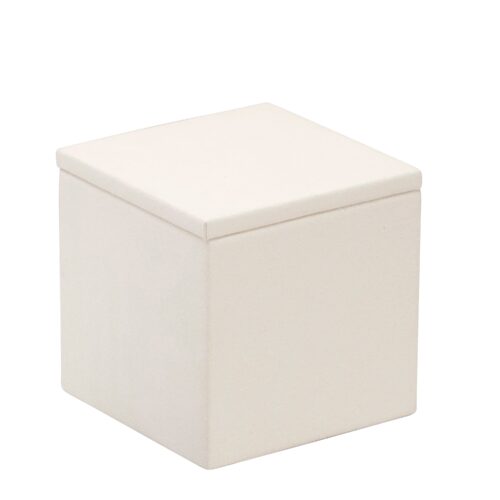 Suede square jewelry display pedestal with custom sizing, colors, and embossed logo branding