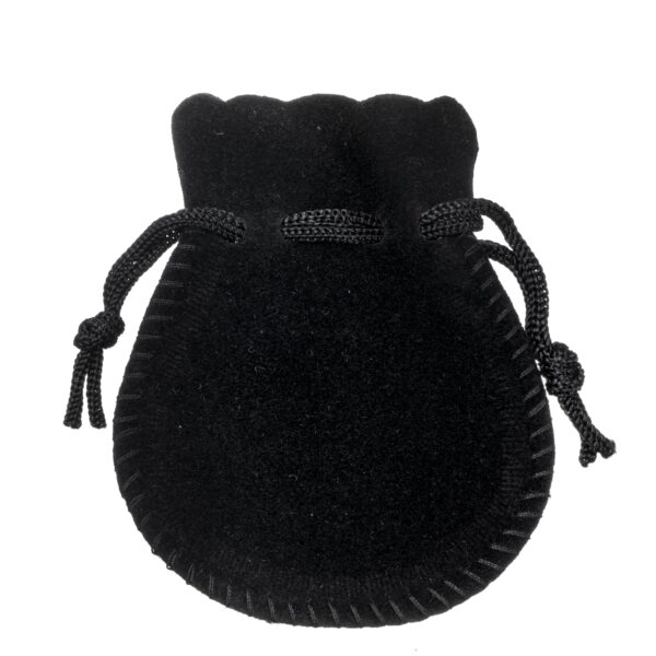 Luxury Suede Jewelry Pouch - Custom Printed, X-Small (OEM/Private Label) Luxury suede bell jewelry pouch in custom colors with personalized logo branding, silk lining, and drawstring closure