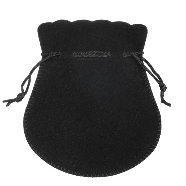 Premium Suede Bell Jewelry Pouch with Custom Branding – X-Large Premium suede bell jewelry pouch in luxury cream and black options with drawstring closure, custom branding ready