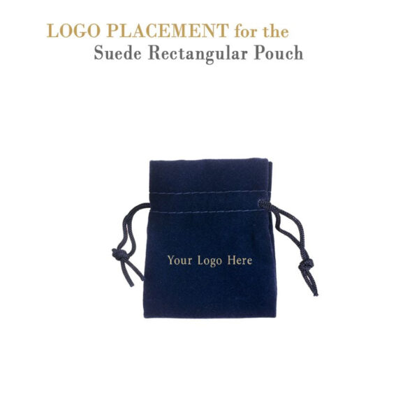 Custom Suede Rectangular Pouch – X-Small, Factory-Direct Private Label Premium suede X-small rectangular pouch, customizable with logo and colors for jewelry brands and gifting