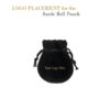 Luxury Suede Jewelry Pouch - Custom Printed, X-Small (OEM/Private Label) Luxury suede bell jewelry pouch in custom colors with personalized logo branding, silk lining, and drawstring closure