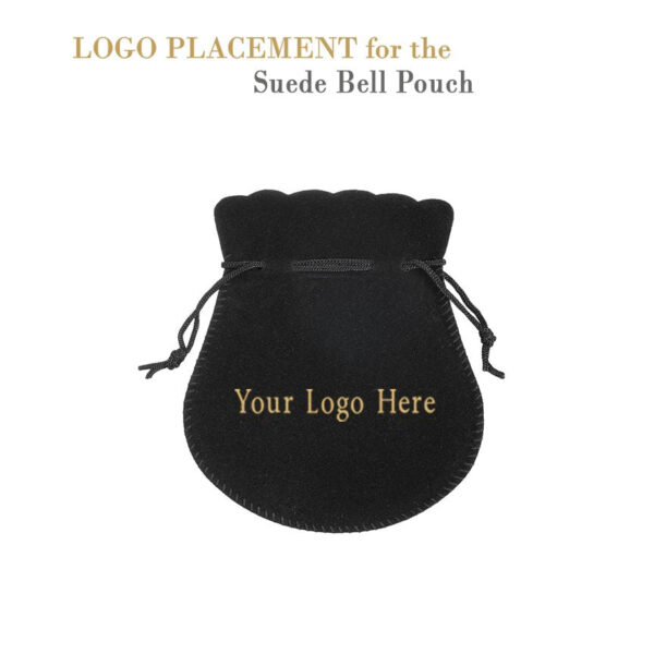 Custom Suede Jewelry Pouch - Large, Logo Branding & Private Label Large suede jewelry pouch with custom logo branding and luxury packaging inserts