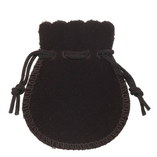 Luxury Suede Jewelry Pouch - Custom Printed, X-Small (OEM/Private Label) Luxury suede bell jewelry pouch in custom colors with personalized logo branding, silk lining, and drawstring closure