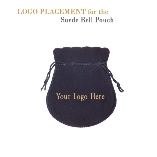 Custom Suede Jewelry Pouch - Large, Logo Branding & Private Label Large suede jewelry pouch with custom logo branding and luxury packaging inserts