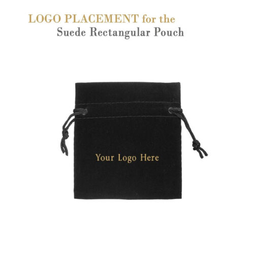 Medium Rectangular Suede Pouch – Custom Jewelry Packaging Custom medium rectangular suede jewelry pouch with personalized branding and luxury packaging design