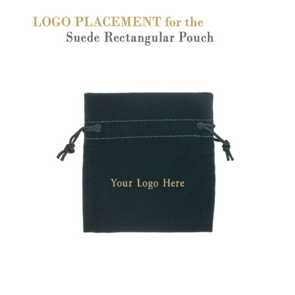 Medium Rectangular Suede Pouch – Custom Jewelry Packaging Custom medium rectangular suede jewelry pouch with personalized branding and luxury packaging design