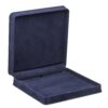 Luxury suede necklace presentation box with custom foam insert and embossed logo branding