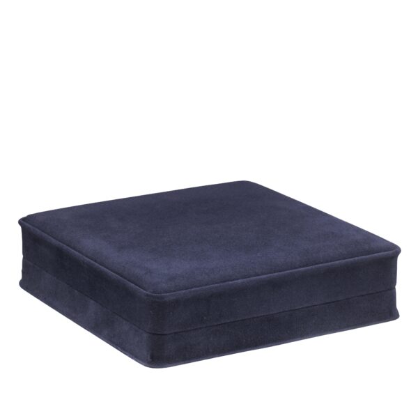 Luxury suede necklace presentation box with custom foam insert and embossed logo branding