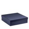 Luxury suede necklace presentation box with custom foam insert and embossed logo branding