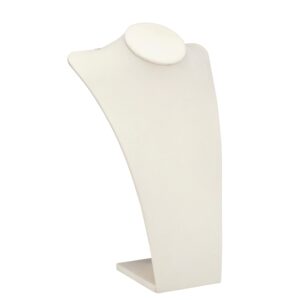 Suede X-large necklace display stand with custom logo branding for jewelry retail