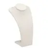 Premium suede medium necklace display stand with custom branding options for jewelry retail packaging