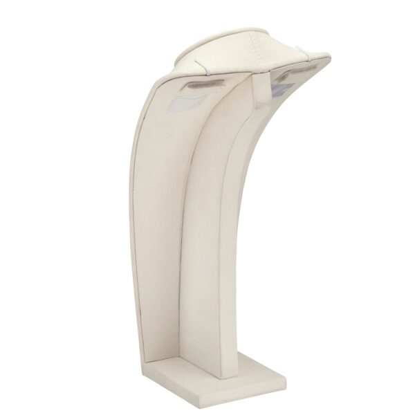 Custom Suede Necklace Display Stand - Bulk Jewelry Packaging Custom suede necklace display stand in multiple colors with embossed logo, ideal for luxury jewelry retail packaging