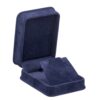 Custom Suede Pendant & Earring Display Box – Ornate Collection Custom suede-lined pendant and earring display box with ornate embossed logo and ornate finishes