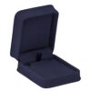 Custom Suede Pendant & Earring Display Box – Ornate Collection Custom suede-lined pendant and earring display box with ornate embossed logo and ornate finishes