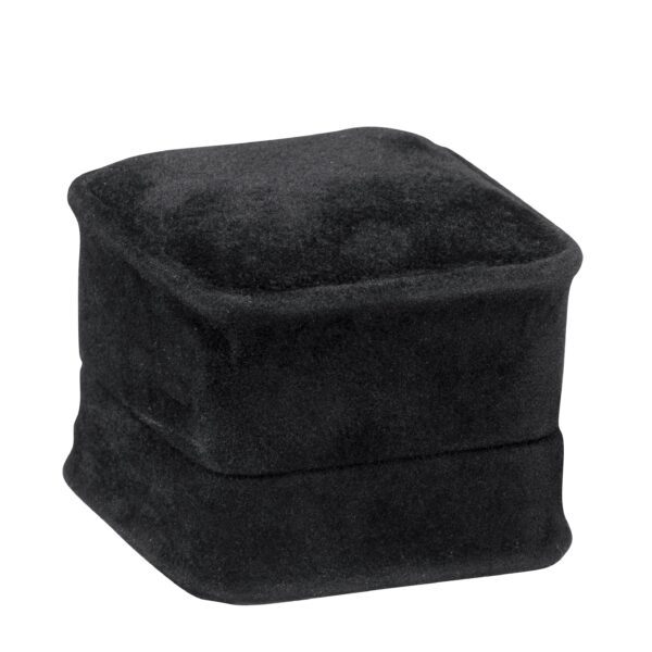 Premium suede ring clip box with ornate interior, magnetic closure, and custom logo embossing for jewelry brands