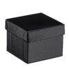 Premium suede ring clip box with ornate interior, magnetic closure, and custom logo embossing for jewelry brands